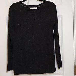 Boden Aurelie Sparkle Long Sleeve Sweater Top Black